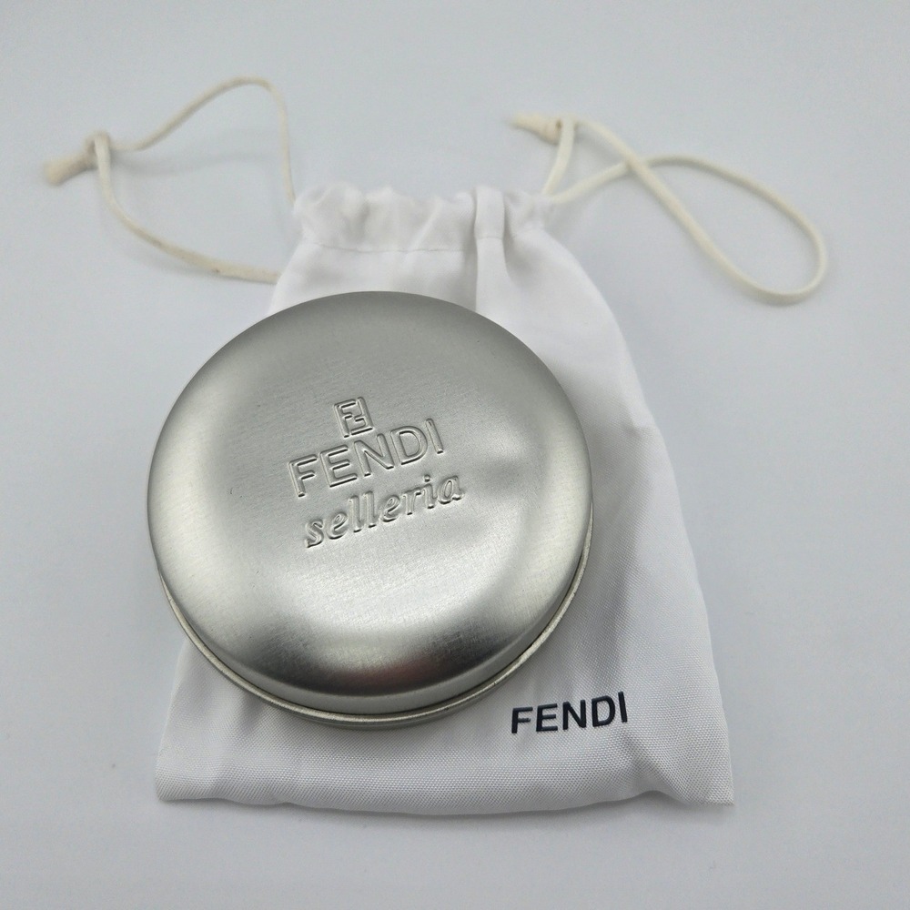 Fendi Selleria Leather Whipstitch Adjustable Bracelet Peach Gold Silver Charm - Picture 7 of 8